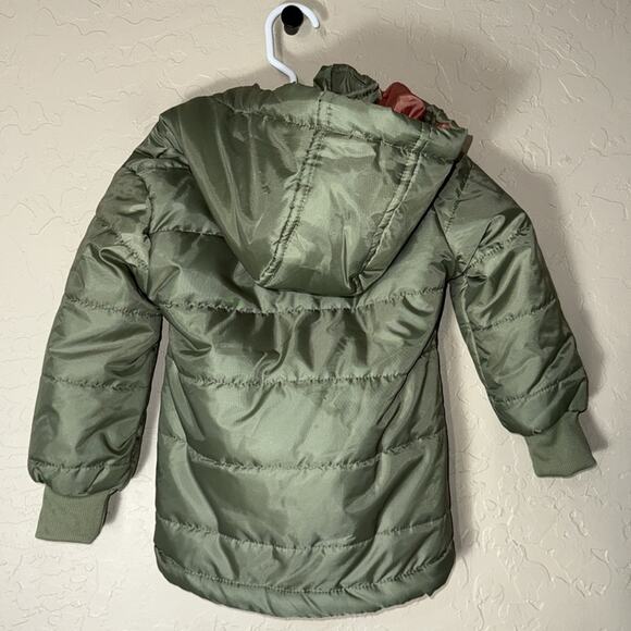 7FAMK girls 4t green puffer coat with hood - Picture 5 of 5